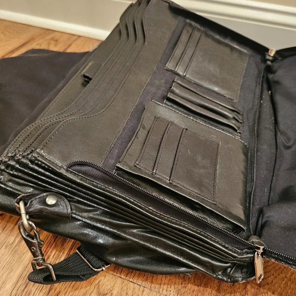 Leather Laptop Men's Bag Black Classic